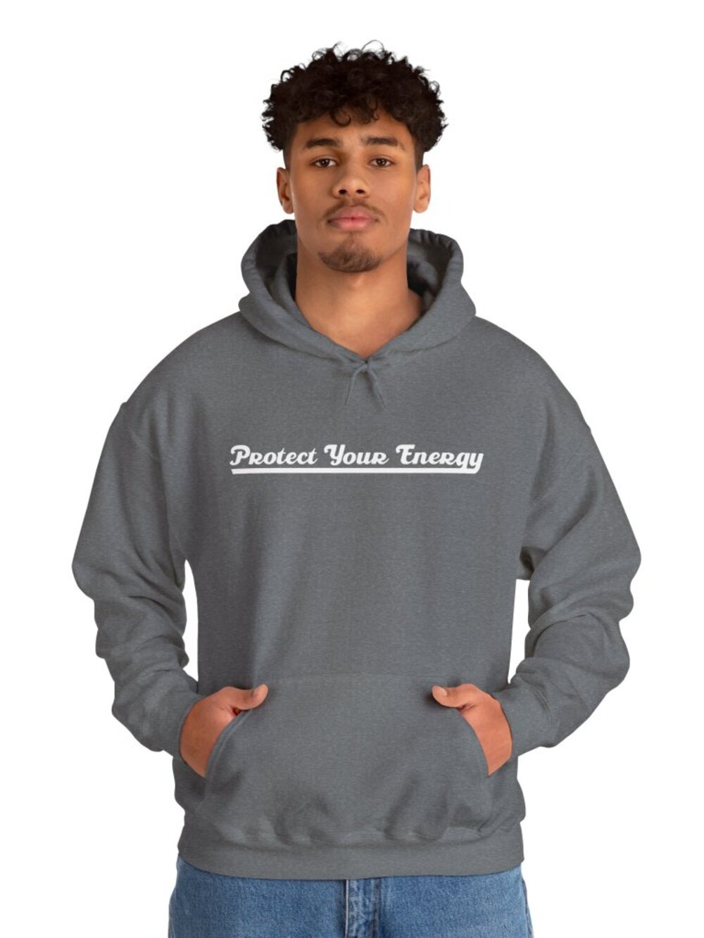 Protect Your Energy Hoodie | Unisex Streetwear Sweatshirt | Charcoal - Picture 4 of 4